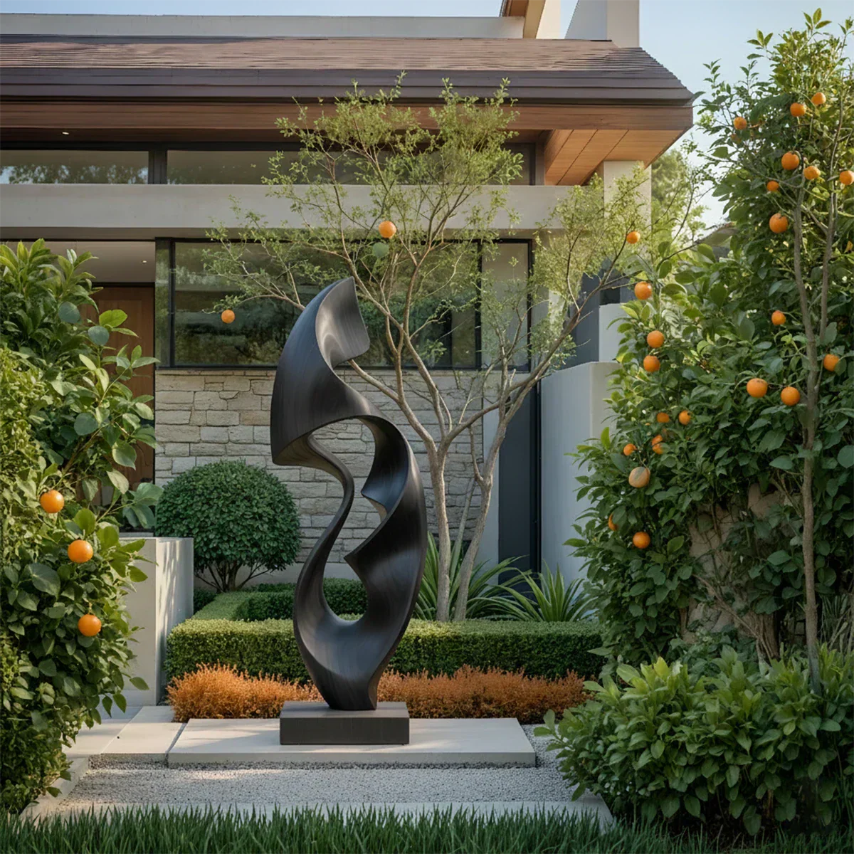 Fluid Wave Abstract Sculpture for Contemporary Spaces - Rustirawood