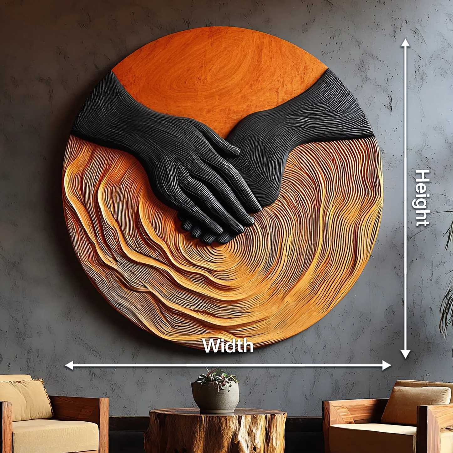 Modern Solid Wood 3D Sculpture Wall Decor For Entryway And Living Room