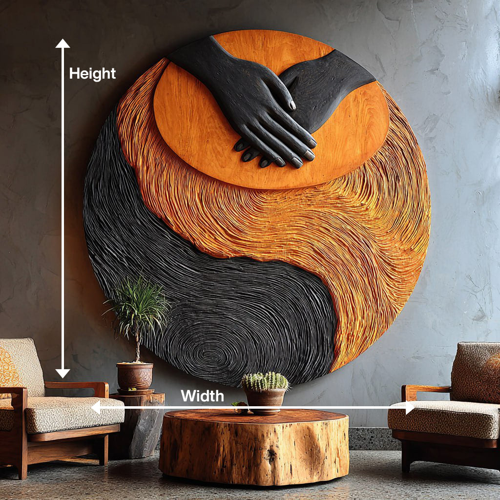 Modern Solid Wood 3D Sculpture Wall Decor For Entryway Design
