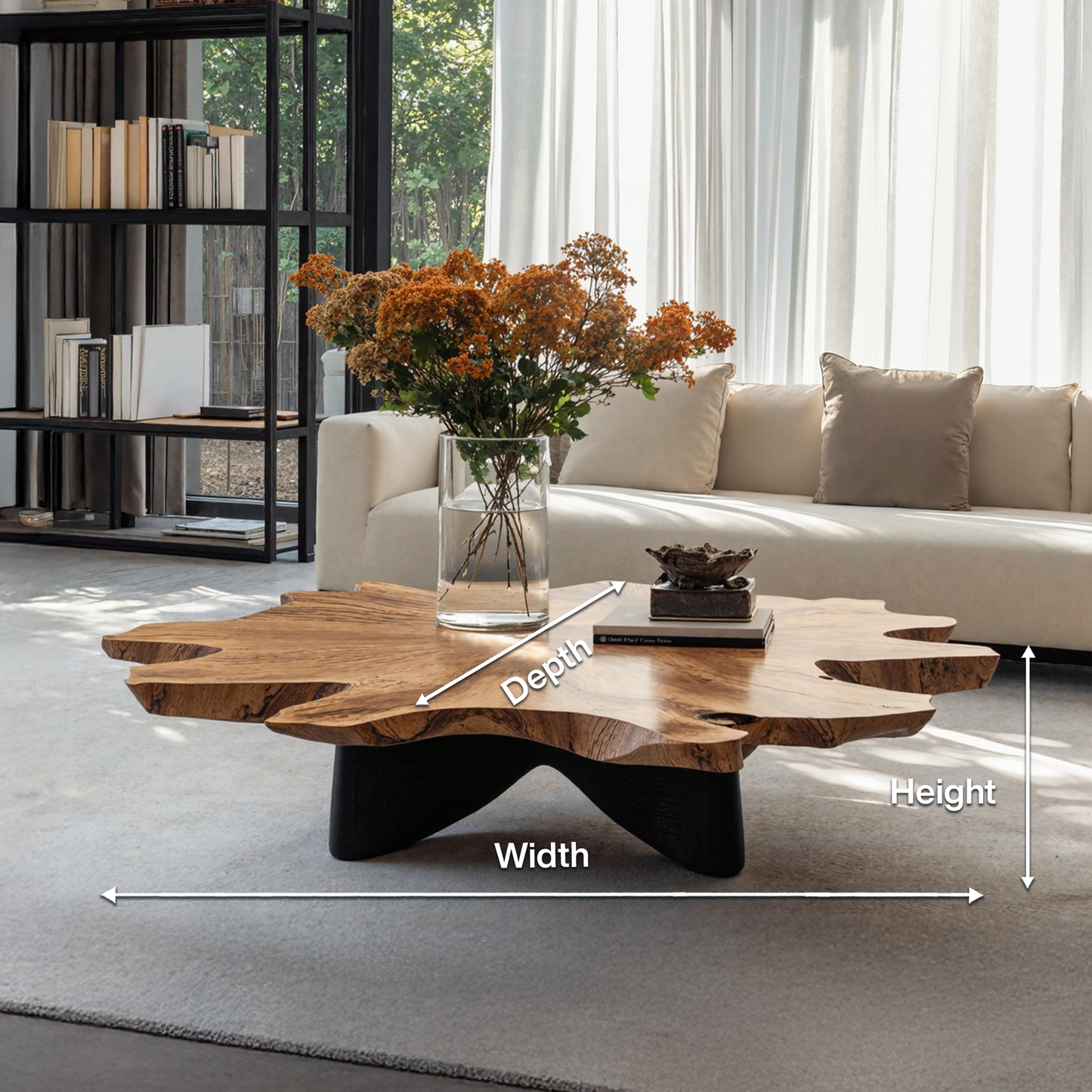 Farmhouse Solid Wood Table For Cozy Living Room