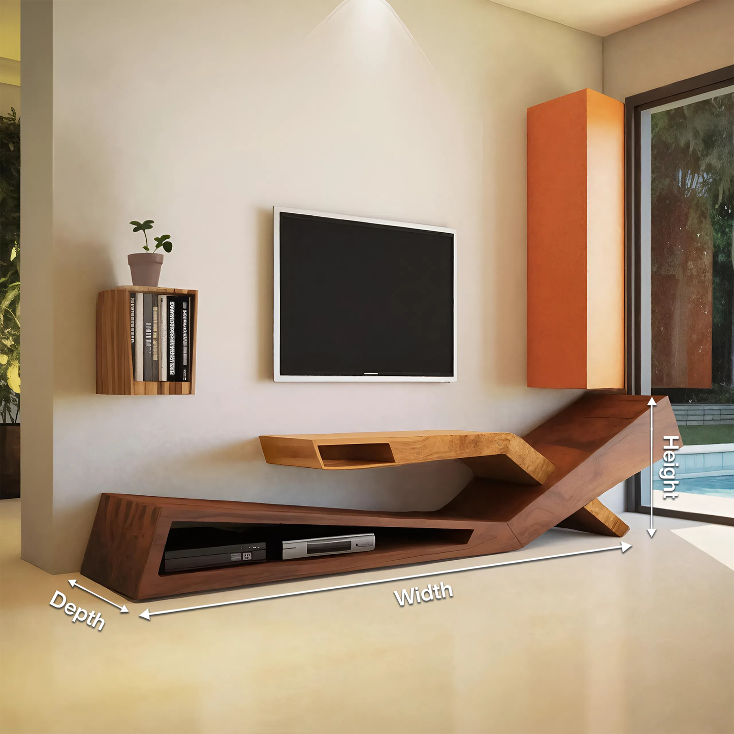 Contemporary Artistic TV Stand Modern Living Room Display