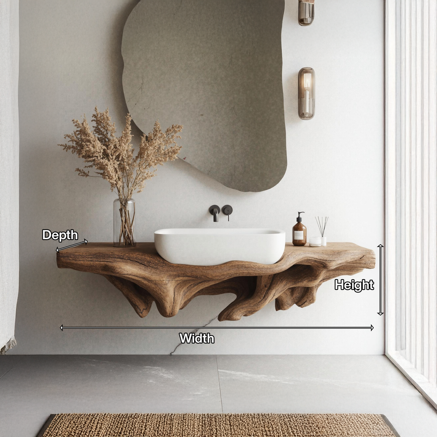 Farmhouse Bathroom Shelf Wall Mount For Storage