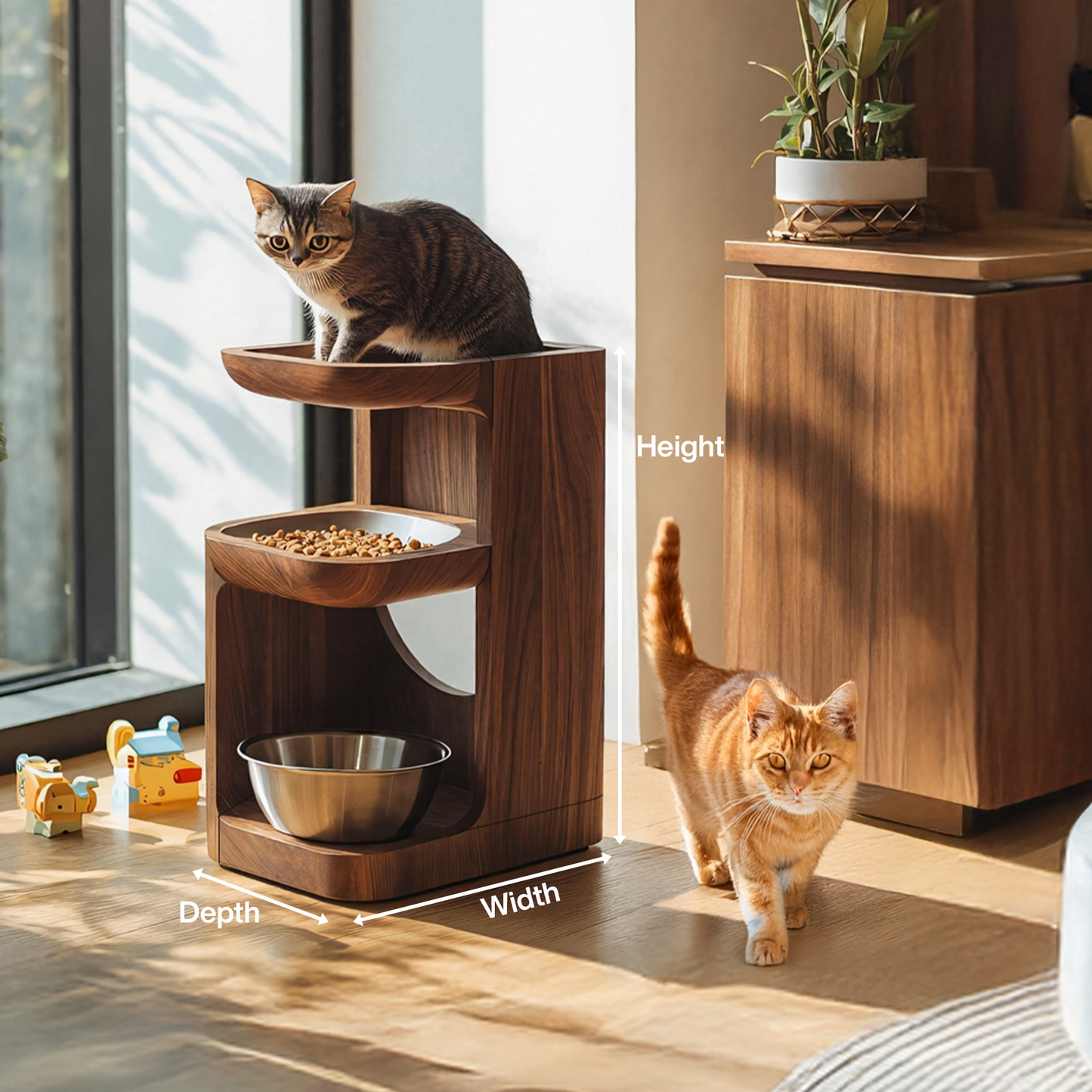 Farmhouse Wooden Dog Bowl Holder For Pet Feeding