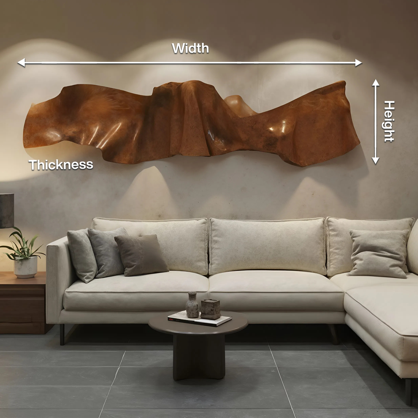 Organic Modern Wall Sculpture Abstract Carved Art Panel For Living Room And Reception