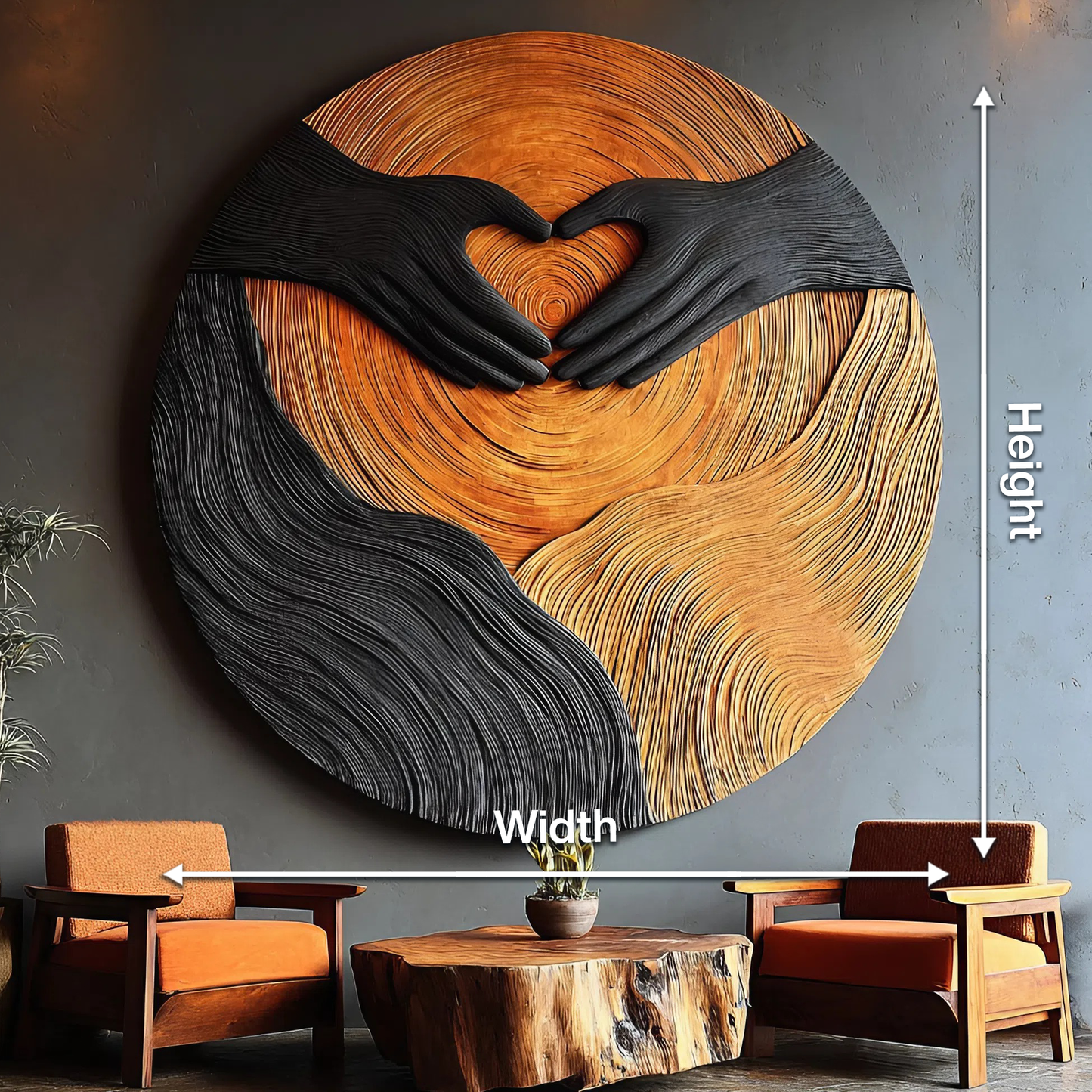 Handcrafted Wooden Wall Art Sculpture For Furniture Home Decor