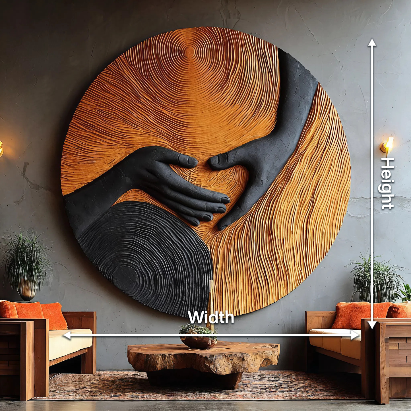 Mid Century Wooden Wall Art Sculpture For Home Furniture Decor