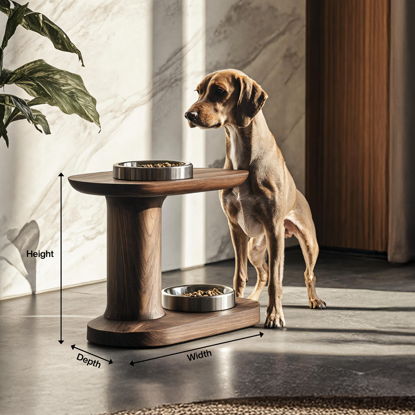 Rustic Handmade Dog Bowl Stand For Food And Water