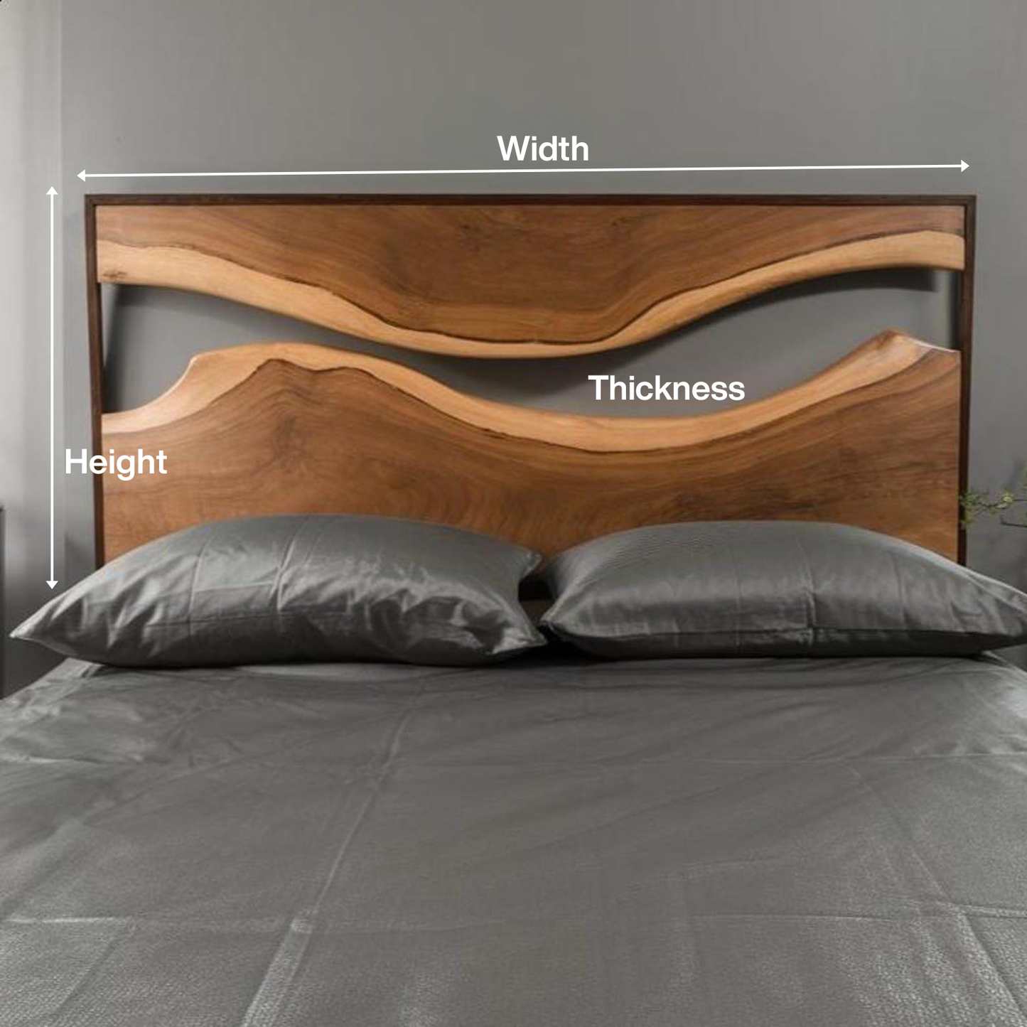 Artistic Live Edge Headboard For Bedroom Centerpiece