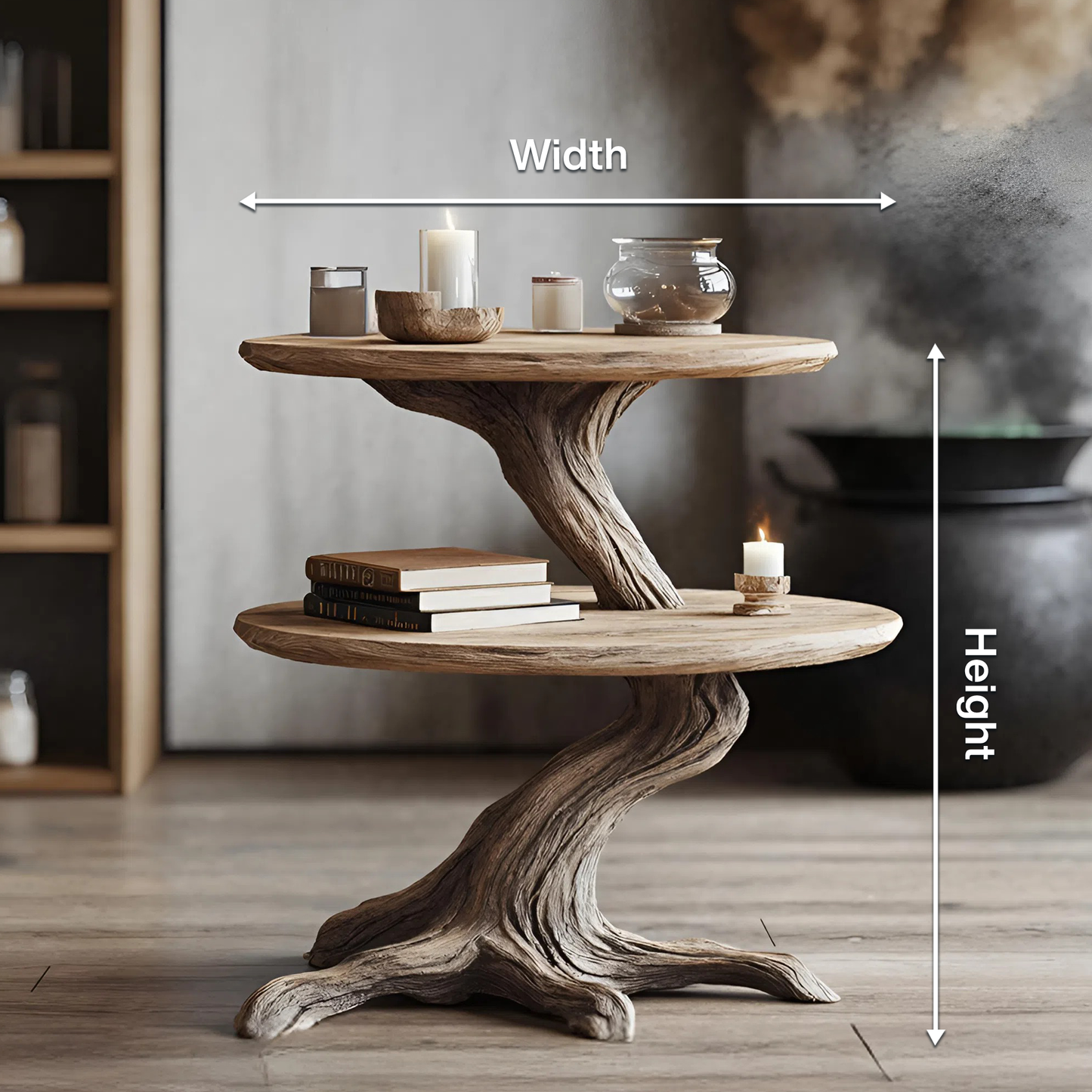 Rustic Solid Wood End Table For Modern Living Room