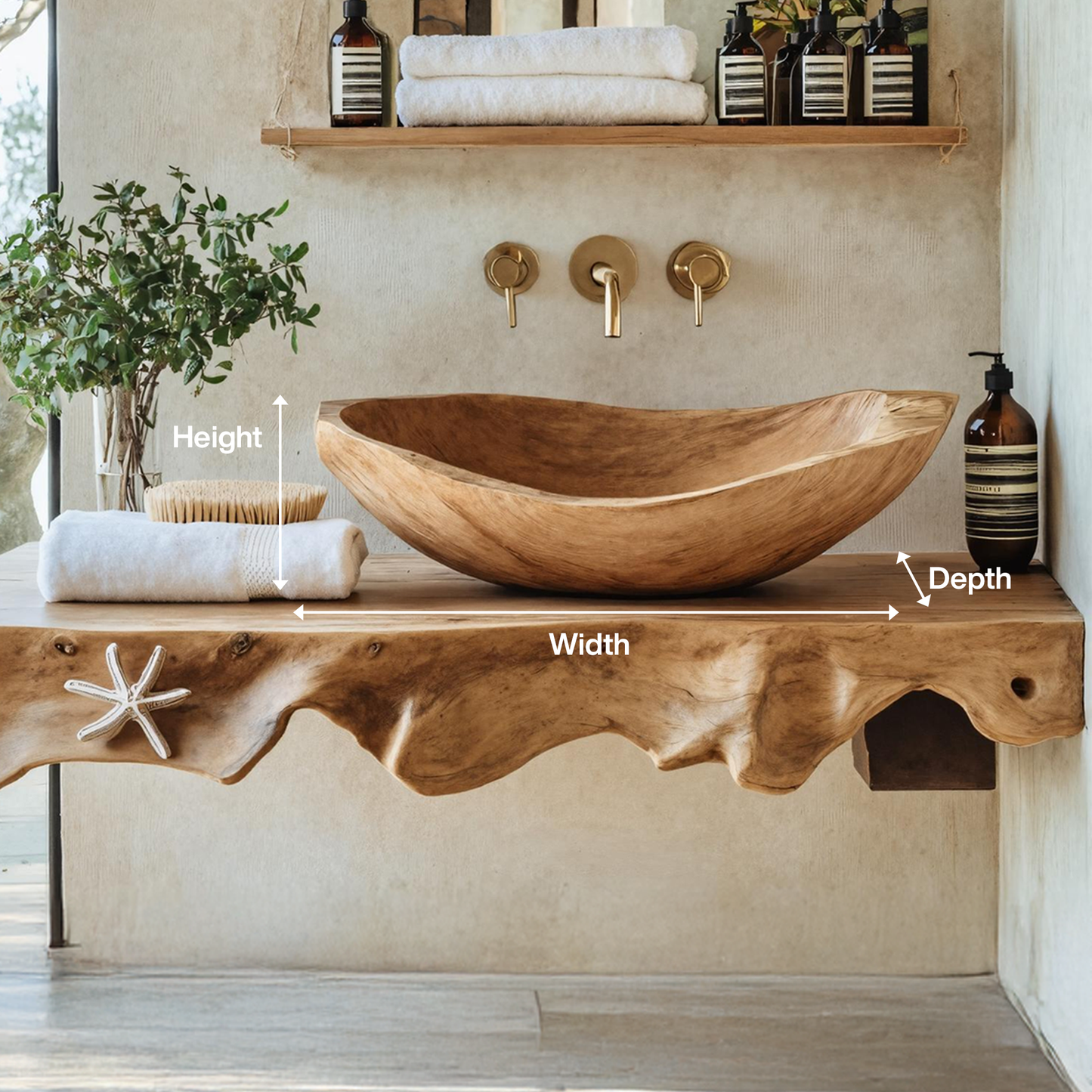 Wood Wash Basin Rustic Design For Farmhouse Bathroom