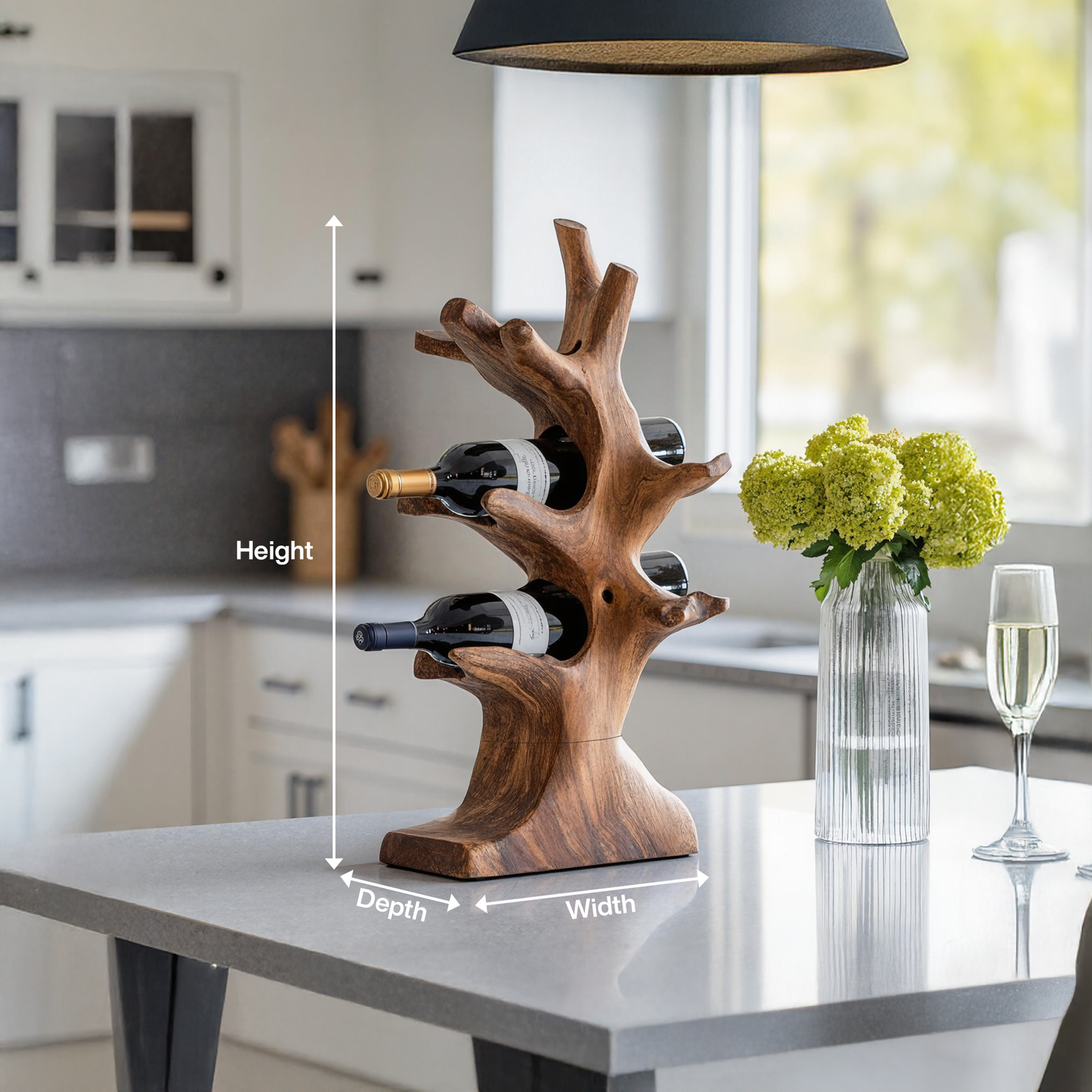 Rustic Wine Stand For Living Room Natural Wood Vibe