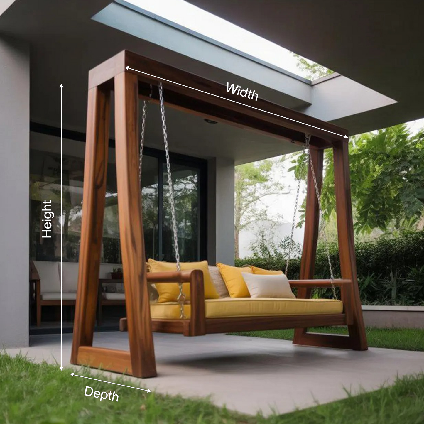 Contemporary Outdoor Swing Bench For Garden Patio Relaxation
