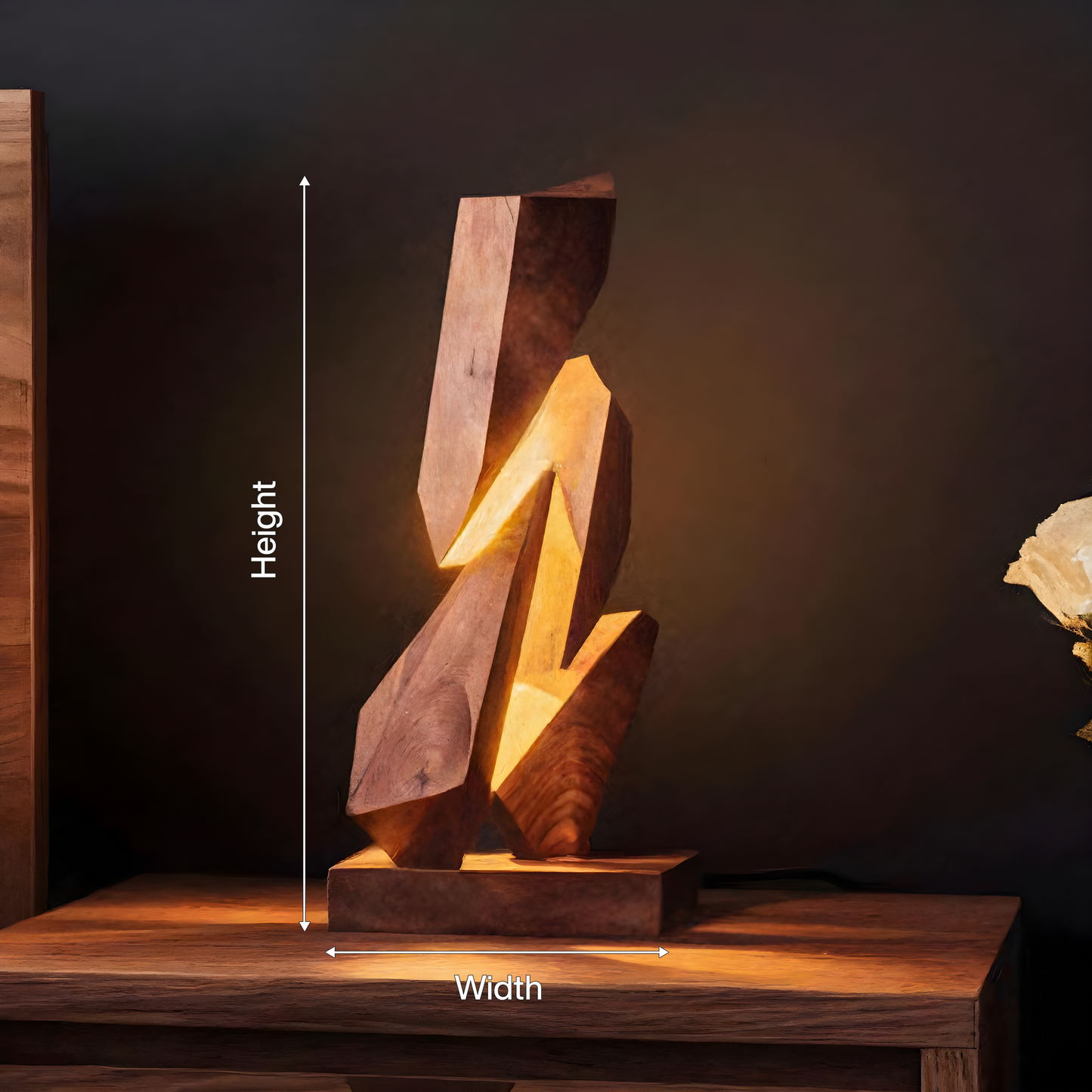 Rustic Geometric Table Lamp For Bedroom Nightstand