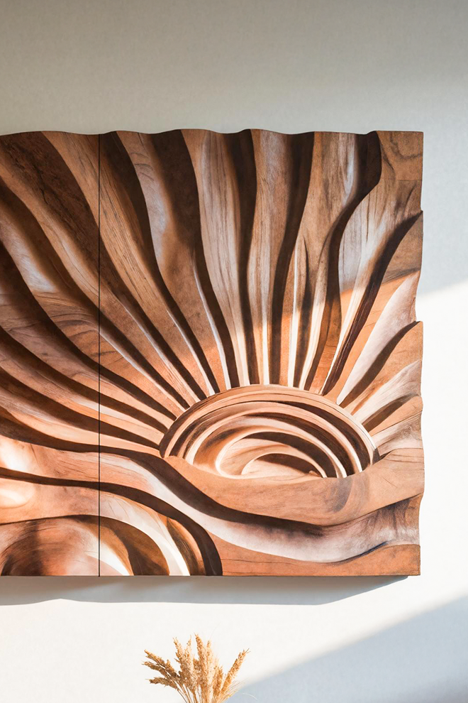 Sunburst Wall Sculpture For Living Room
