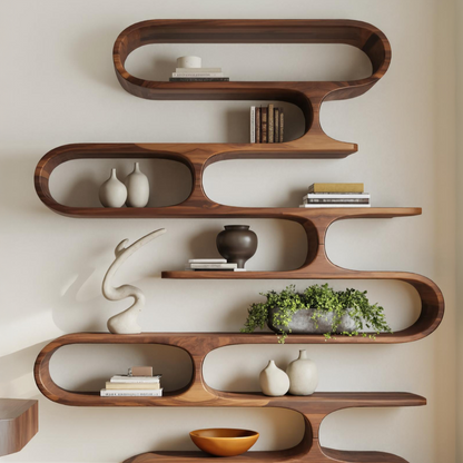 Organic Oval Bookshelf For Living Room Or Creative Studio