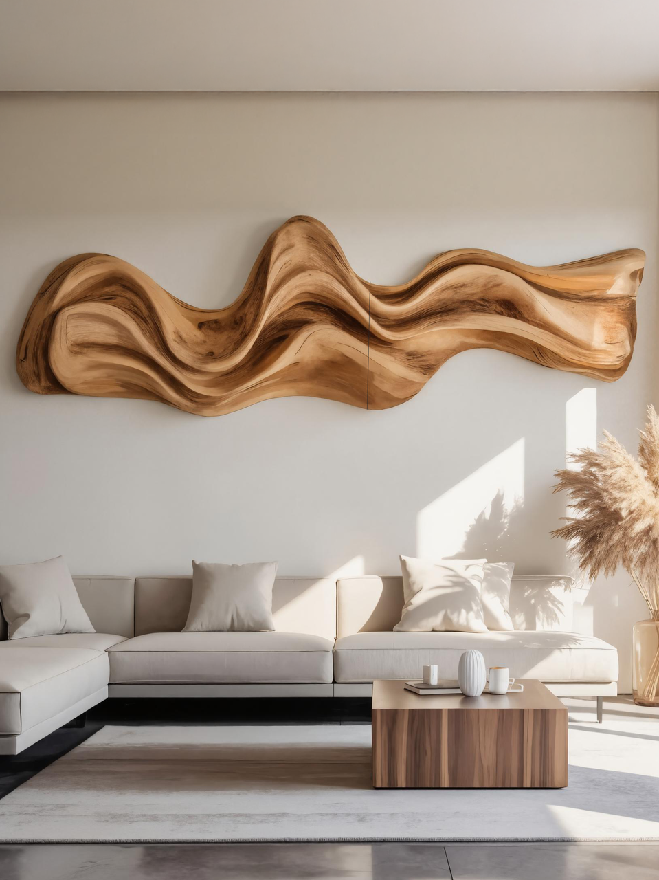 Large Wavy Wall Art Sculpture For Living Room