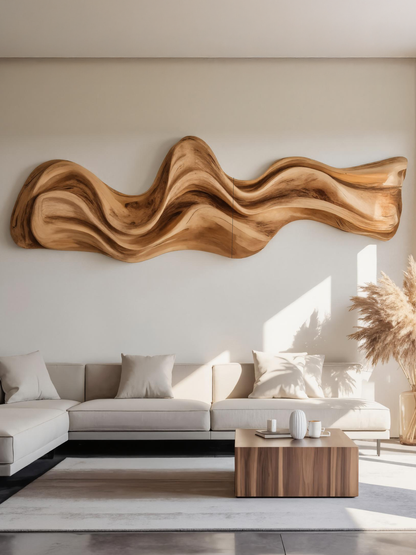 Large Wavy Wall Art Sculpture For Living Room