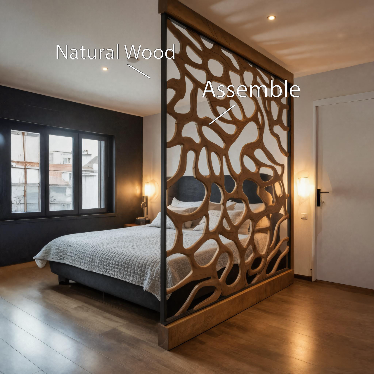 Modern Divider With Openwork For Bedroom