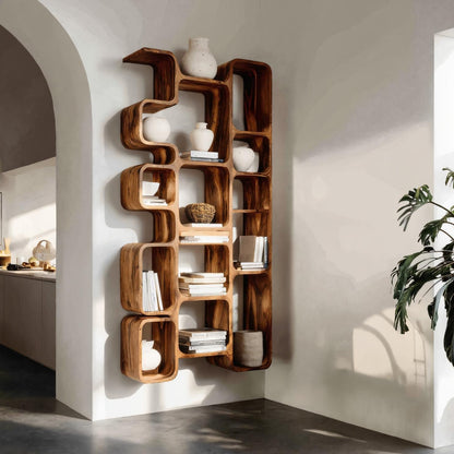 Modern Bookshelf With Integrated Compartments For Living Room