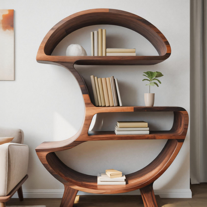 Modern Organic Bookshelf For Living Room Or Office