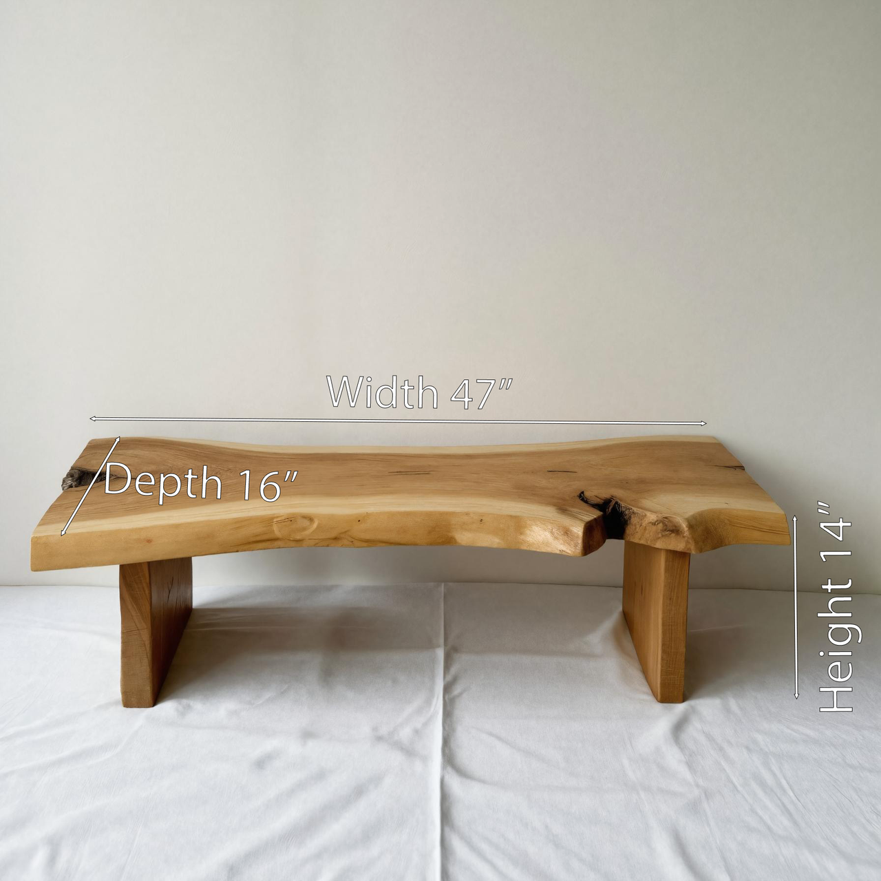 Minimalist Live Edge Bench For Entryway