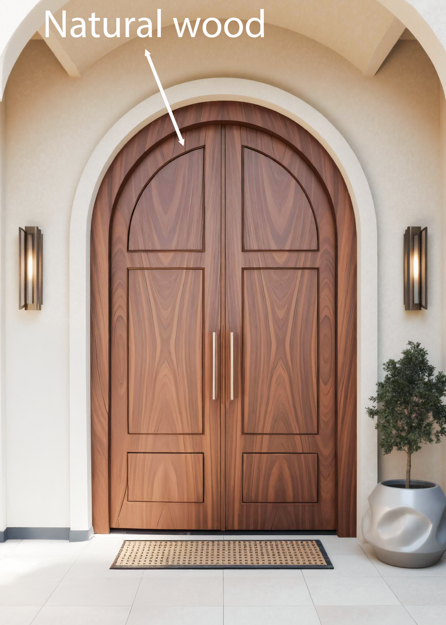Rustic Arched Double Front Door For Villa Or Farmhouse