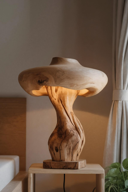 Handcrafted Mushroom Lamp With Organic Design For Bedroom Or Living Room