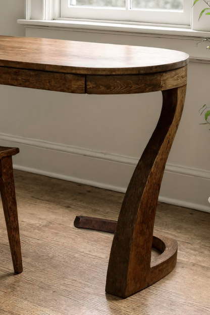 Artistic Office Desk With Curved Handcrafted Legs For Creative Workspace