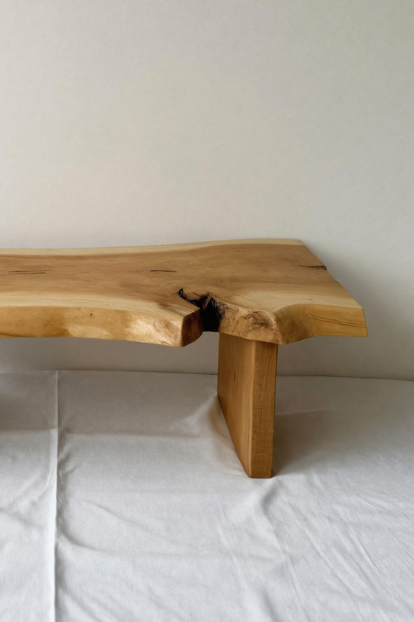 Minimalist Live Edge Bench For Entryway