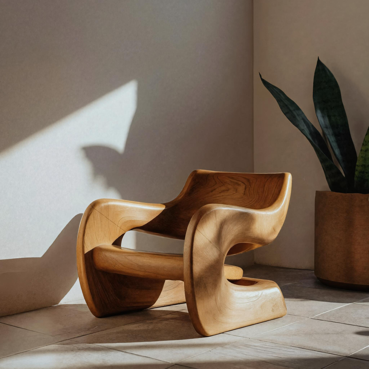 Artistic Sculptural Lounge Chair For Living Room Or Interior