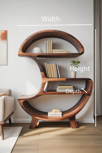 Modern Organic Bookshelf For Living Room Or Office