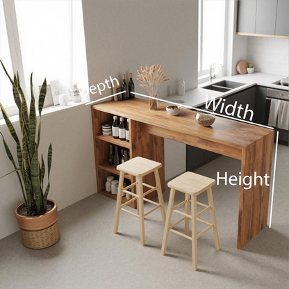 Warm Bar Table With Storage For Compact Kitchen
