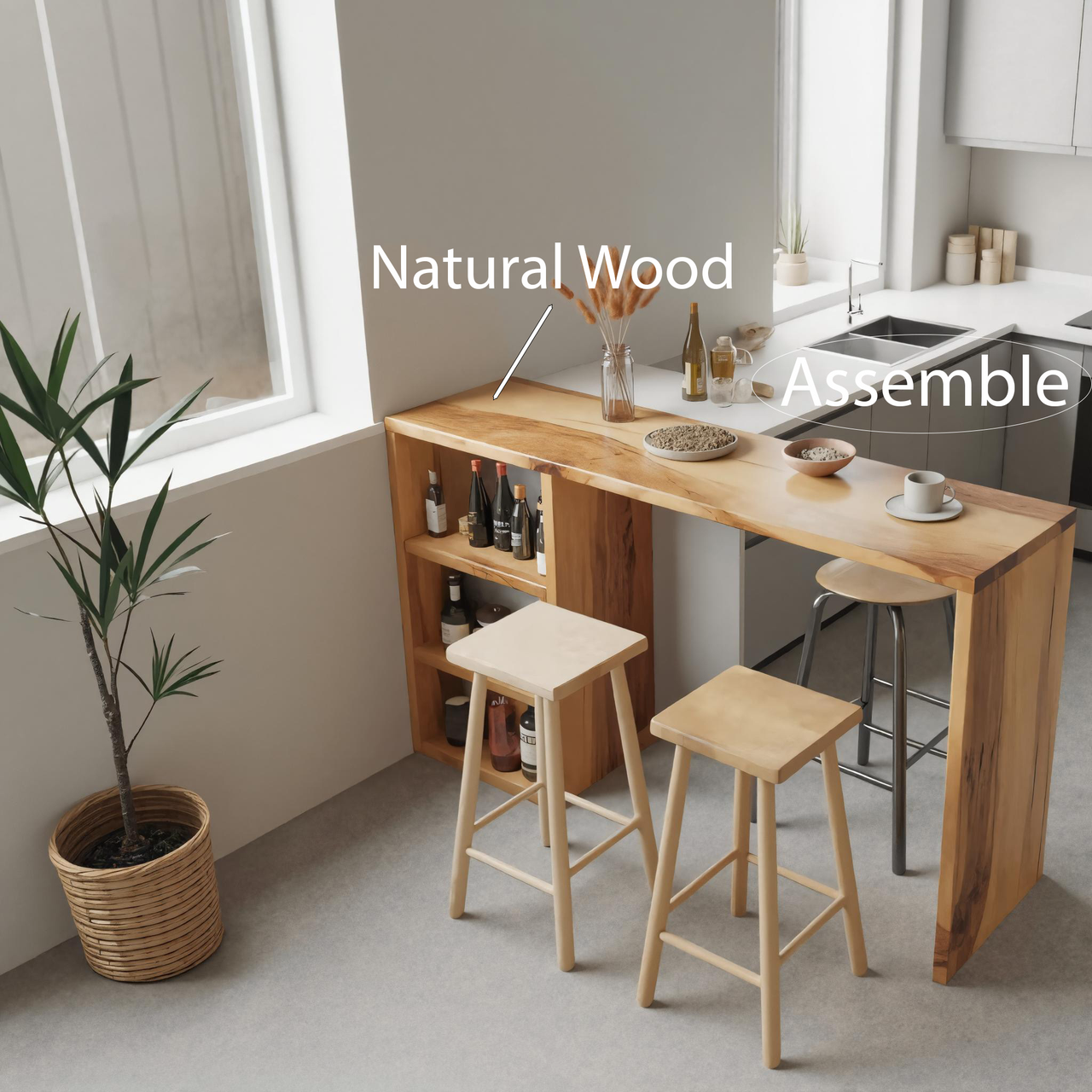 Compact Bar Table With Storage For Small Dining Area