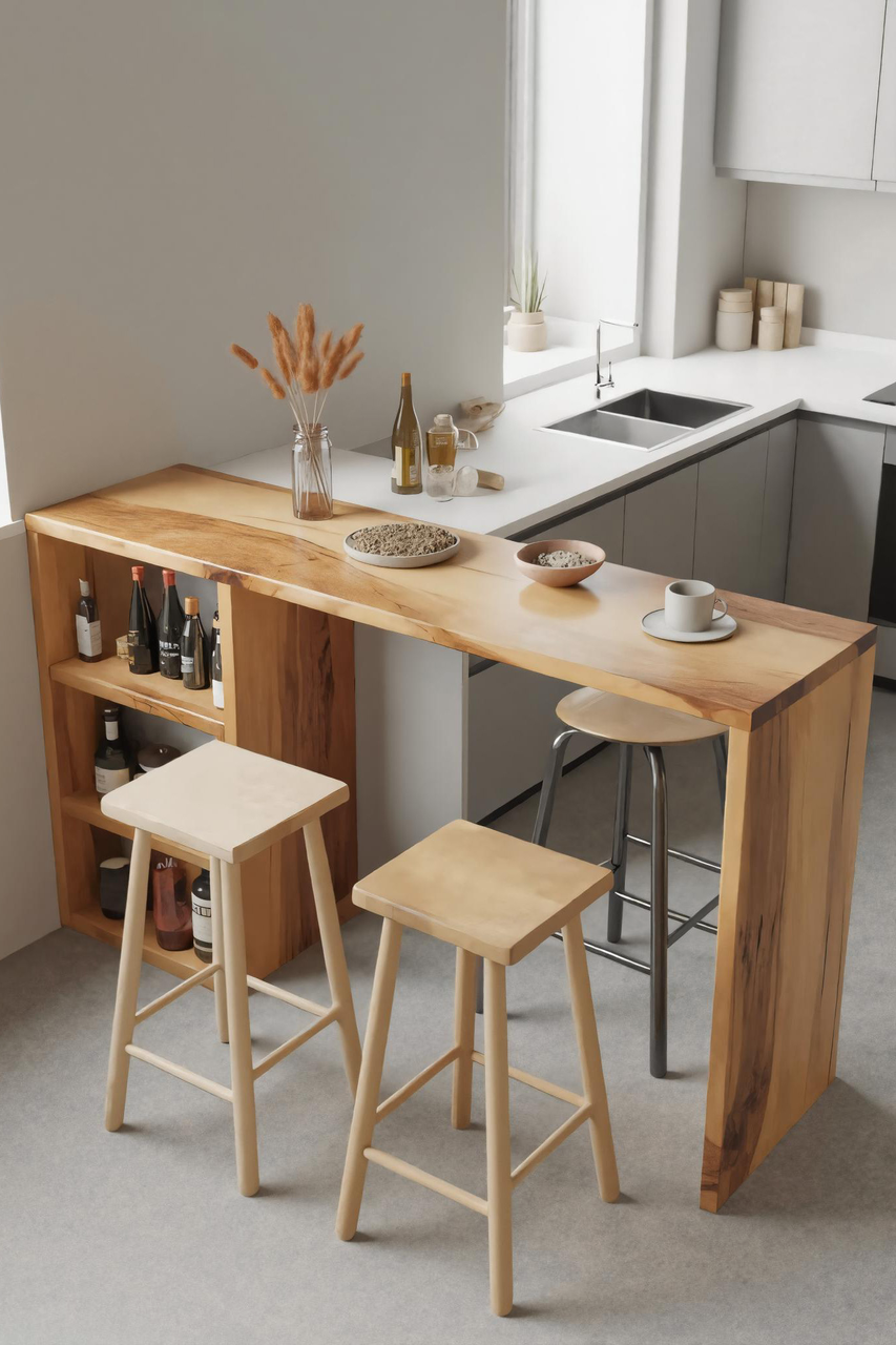 Compact Bar Table With Storage For Small Dining Area