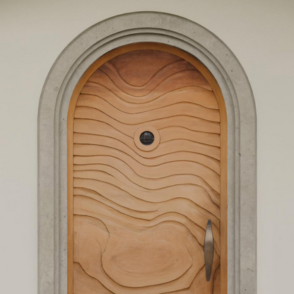 Modern Arched Front Door With Wave Pattern For Villa Or Architecture
