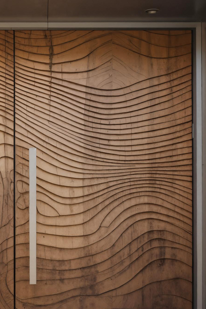 Modern Double Front Door With Wave Carved Design For Luxury Home