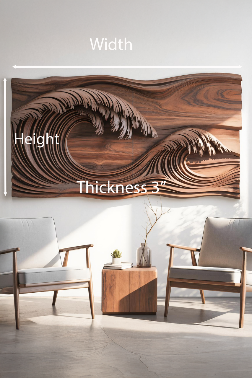 Ocean Wave Wall Sculpture For Bedroom