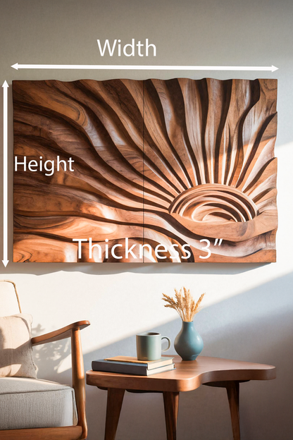 Sunburst Wall Sculpture For Living Room