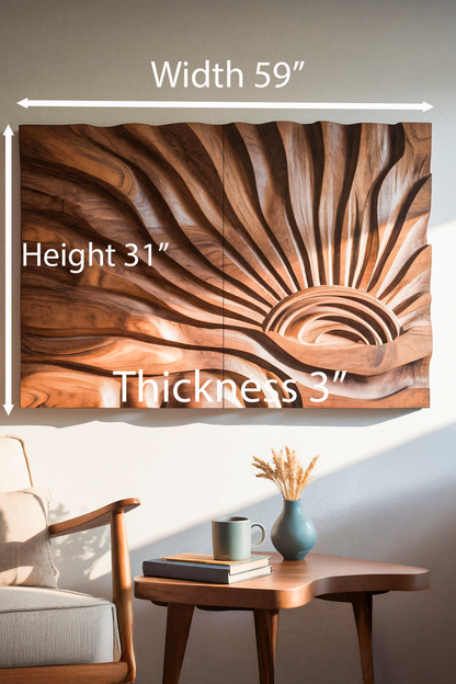 Sunburst Wall Sculpture For Living Room