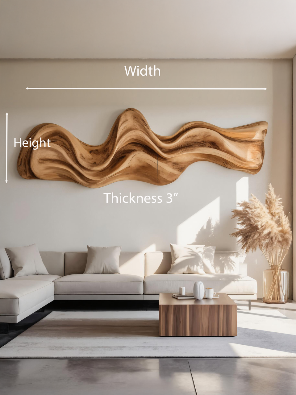 Large Wavy Wall Art Sculpture For Living Room