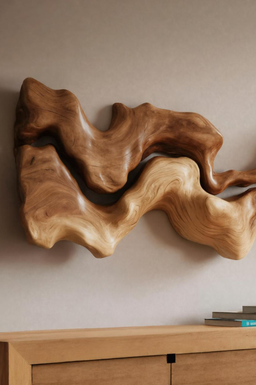 Abstract Carved Wall Art Sculpture For Living Room