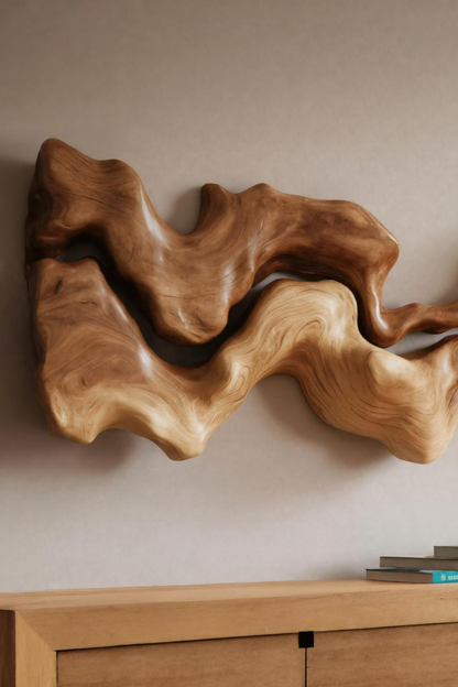 Abstract Carved Wall Art Sculpture For Living Room