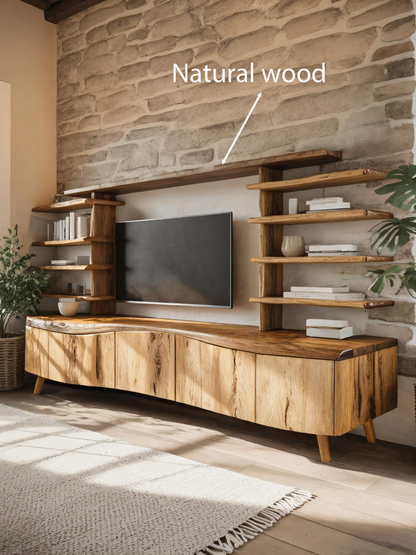 Modern TV Stand With Sculpted Storage For Living Room