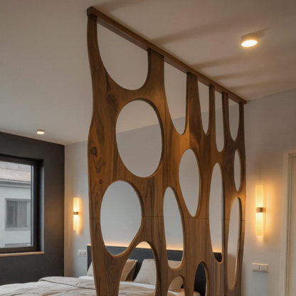 Modern Room Divider With Openwork For Bedroom Or Living Room