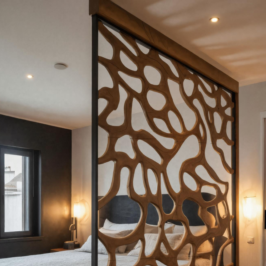 Modern Divider With Openwork For Bedroom