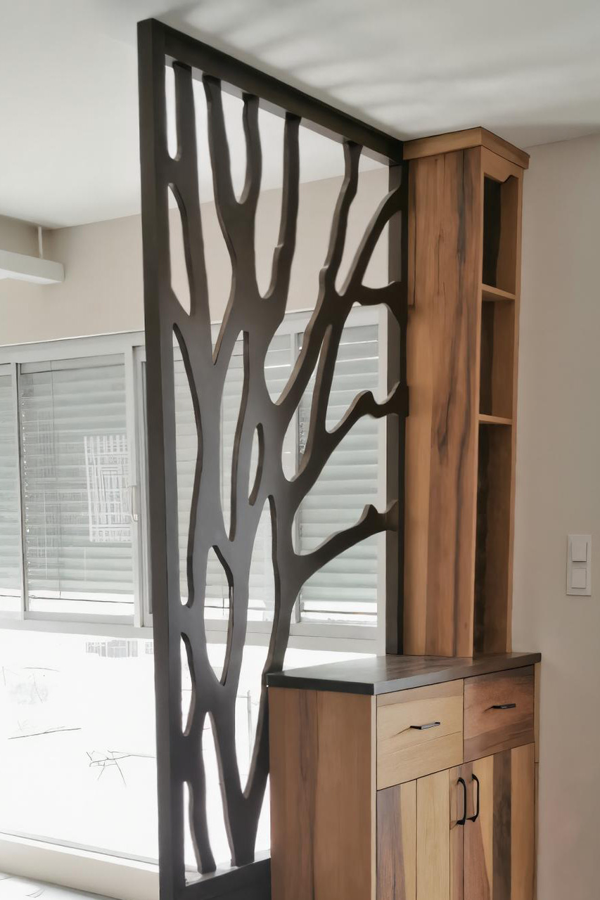 Modern Tree Pattern Divider Cabinet For Living Room