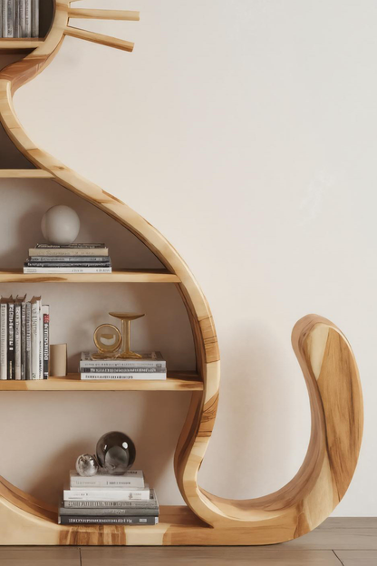 Modern Cat Bookshelf With Playful Design For Living Room Or Playroom