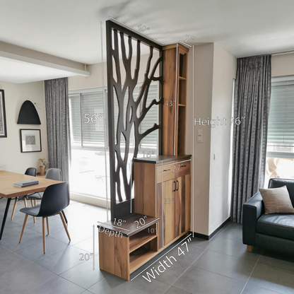 Modern Tree Pattern Divider Cabinet For Living Room