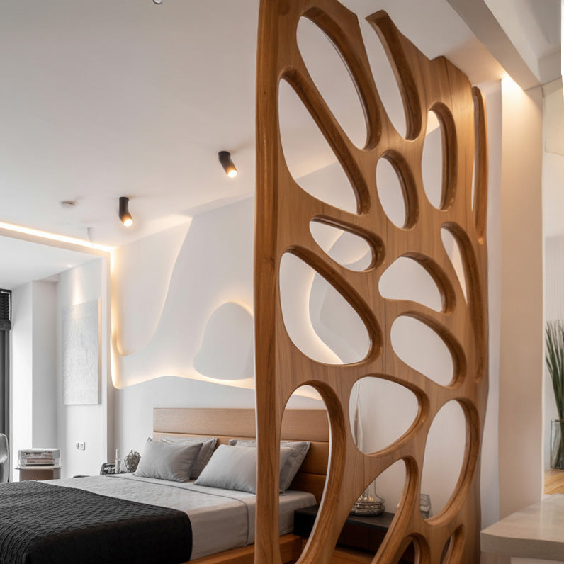 Artistic Room Divider With Sculptural Design For Bedroom Or Living Room
