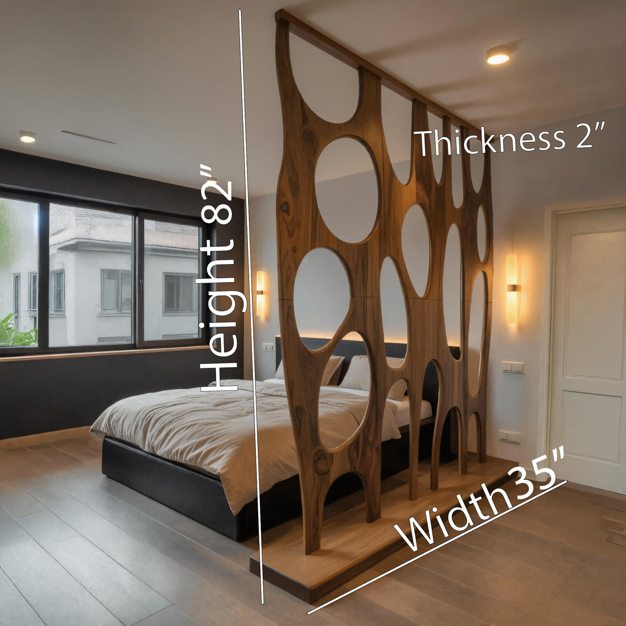 Modern Room Divider With Openwork For Bedroom Or Living Room